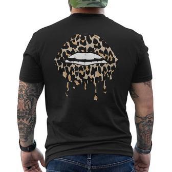 Cheetah Lips Kiss Leopard Print Lips Animal Print Lips Men's T-shirt Back Print - Monsterry DE