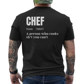 Chef Definition Chef & Cook Cooking Culinary Men's T-shirt Back Print - Seseable