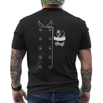 Chefs Jacket Faux Uniform For Cooking Men's T-shirt Back Print - Thegiftio UK