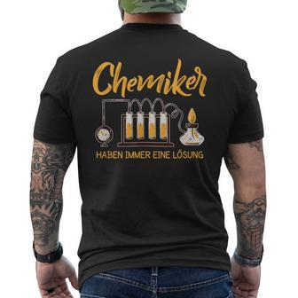 Chemics Always Solution Chemie Scientist Uni Laboratory T-Shirt mit Rückendruck - Seseable