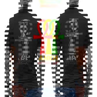 Chemise Historique Du Mois Noir Croix Ankh Afrique Rasta T-shirt imprimé au dos - Cadeauxyz