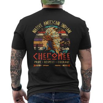 Cherokee Native American Indian Pride Indigenous Tribe Men's T-shirt Back Print - Monsterry