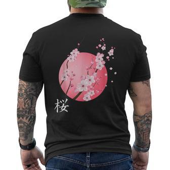 Cherry Blossom Kanji Sakura Sunrise Japanese Cherry Blossom Men's T-shirt Back Print - Thegiftio UK