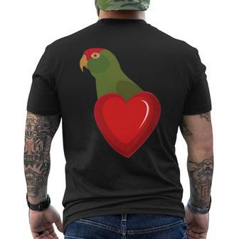 Cherry Headed Conure Parrot Heart Pocket Men's T-shirt Back Print - Monsterry AU