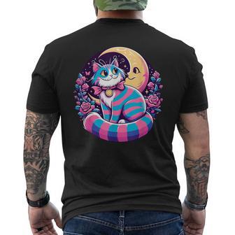 Cheshire Cat Moon Wonderland Whimsical Men's T-shirt Back Print - Monsterry UK