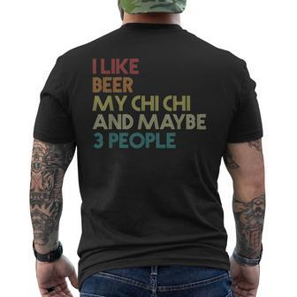 Chi Chi Dog Owner Beer Lover Quote Vintage Retro Men's T-shirt Back Print - Monsterry AU
