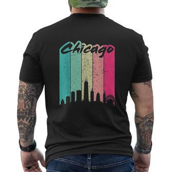 Chicago 80'S Retro Vintage Chicago Skyline Mens Back Print T-shirt - Thegiftio UK