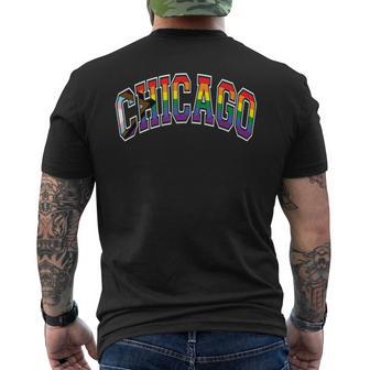 Chicago Arched Style Text Progress Pride Pattern Men's T-shirt Back Print - Monsterry