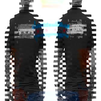 Chicago City Flag Skyline Mens Back Print T-shirt - Thegiftio