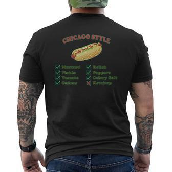 Chicago Style Image Of A Hot Dog Humor Mens Back Print T-shirt | Seseable CA