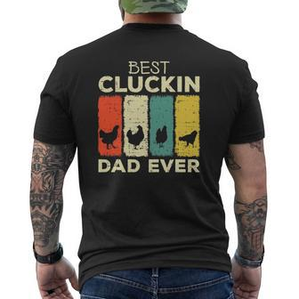 Chicken Best Cluckin Dad Ever Mens Back Print T-shirt | Mazezy