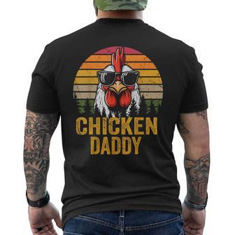 Chicken Daddy Vintage Rooster For Dad Farmer Fathers Day Men Men's T-shirt Back Print - Monsterry UK