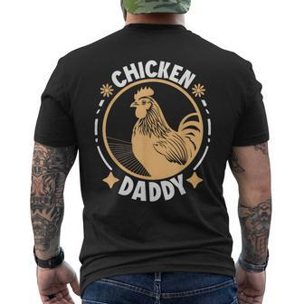 Chicken Daddy Vintage Rooster For Dad Farmer Fathers Day Men's T-shirt Back Print - Seseable