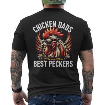 Chicken Dads Have The Best Peckers Father's Day Farmer Dad Men's T-shirt Back Print - Thegiftio UK