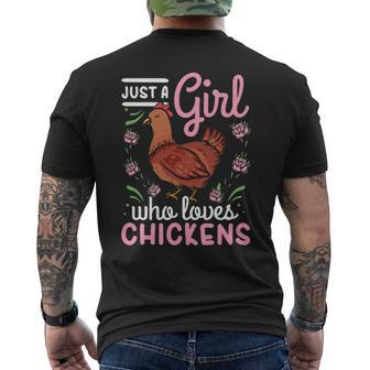 Chicken Lover Just A Girl Who Loves Chickens Men's T-shirt Back Print | Mazezy