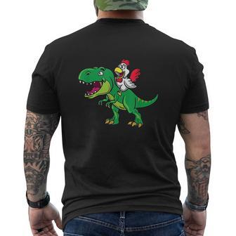 Chicken Lovers Chicken Riding A Dinosaur For Kids Mens Back Print T-shirt - Thegiftio UK