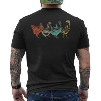 Chicken Retro Vintage Poultry Farmer Women Men Farm Lover Men's T-shirt Back Print | Mazezy