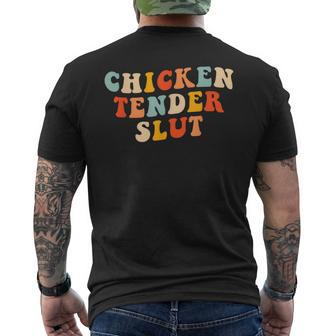Chicken Tender Slut Retro Men's T-shirt Back Print - Monsterry