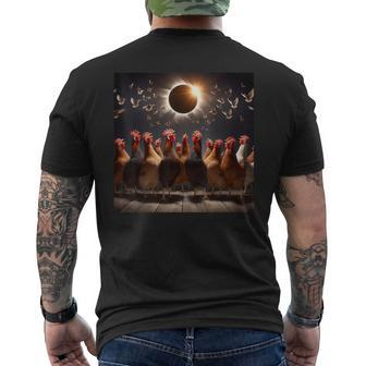 Chicken And The Total Solar Sun Eclipse 80424 2024 Chicken Men's T-shirt Back Print - Seseable