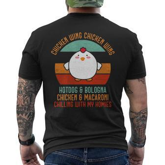Chicken Wing Chicken Wing Song Lyric Hot Dog Bologna T Men's T-shirt Back Print | Mazezy