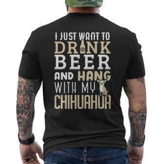 Chihuahua Dad Father's Day Dog Lover Beer Men's T-shirt Back Print | Mazezy