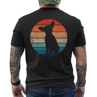 Chihuahua Dog Retrointage 60S 70S Silhouette T-Shirt mit Rückendruck - Geschenkecke