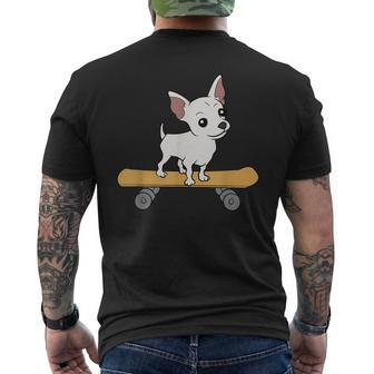 Chihuahua Skateboard Cute Chihuahua Skateboarding Men's T-shirt Back Print - Monsterry UK