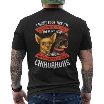 Chihuahua Thinking About Dog Breed Animal Lover Men's T-shirt Back Print - Thegiftio UK