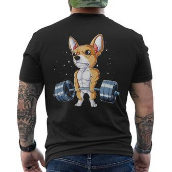 Chihuahua Weightlifting Deadlift Men Fitness Gym Gif Men's T-shirt Back Print | Mazezy AU