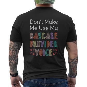 Childcare Provider Daycare Provider Voice Mens Back Print T-shirt - Seseable