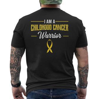 Childhood Cancer Warrior Pediatricians Awareness Ribbon Men's T-shirt Back Print - Monsterry DE