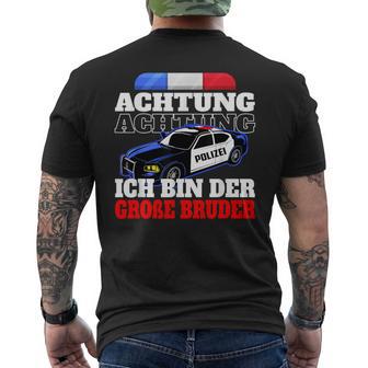 Children's Ich Bin Der Große Bruder Police Siblings T-Shirt mit Rückendruck - Geschenkecke