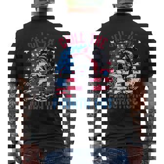 Chill The Fourth Out Skeleton 4Th Of July Patriotic Men's T-shirt Back Print - Thegiftio UK