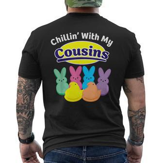 Chillin With My Cousins Colorful Bunnies Easter Girls Boys Men's T-shirt Back Print | Mazezy