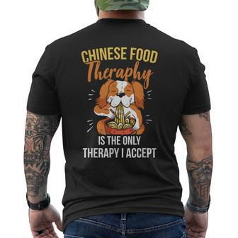 Chinese Noodles Lover Cute Puppy Fun Food Therapy Foodie Dog Men's T-shirt Back Print - Thegiftio UK