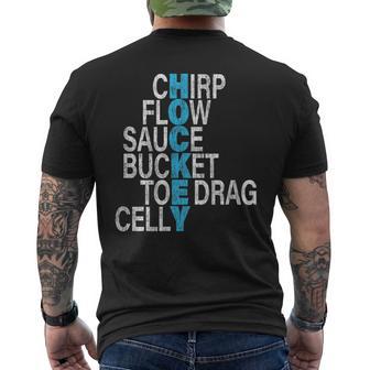 Chirp Flow Sauce Bucket Toe Drag Celly Hockey Men's T-shirt Back Print - Monsterry UK