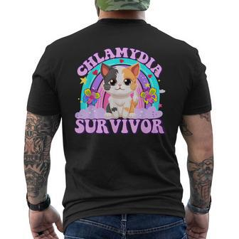 Chlamydia Survivor Cat Meme For Adult Humor Men's T-shirt Back Print - Monsterry