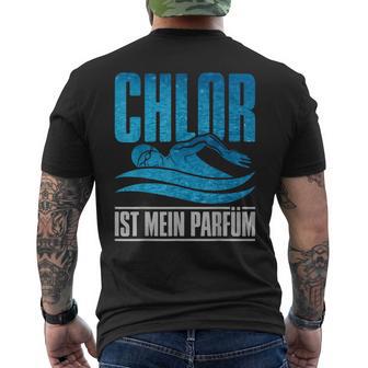 With Chlor Ist Mein Perfume Swimmen Swimmer T-Shirt mit Rückendruck - Seseable