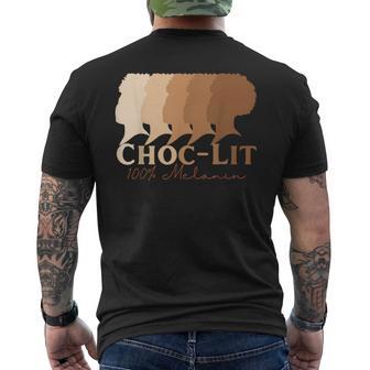 Choc-Lit 100 Melanin Black Pride History Bhm Ethnic Men's T-shirt Back Print - Monsterry