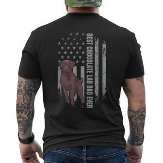 Chocolate Lab Dad American Flag Brown Labrador Retriever Men's T-shirt Back Print - Monsterry