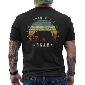 I Choose The Bear Lover Retro Vintage Camping Hunting Men's T-shirt Back Print - Monsterry DE