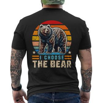 I Choose The Bear Vintage Sunset Bear Men's T-shirt Back Print - Monsterry AU