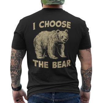 I Choose The Bear Wilderness Adventure Seeker Men's T-shirt Back Print - Monsterry
