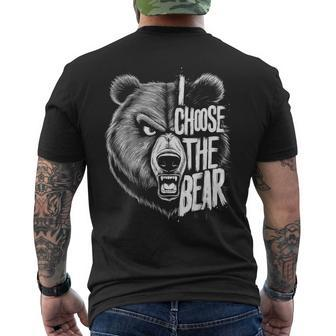 I Choose The Bear In The Woods Wild Bear Men's T-shirt Back Print - Monsterry