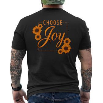 Choose Joy Motivational Encouragement Happiness Men's T-shirt Back Print - Monsterry