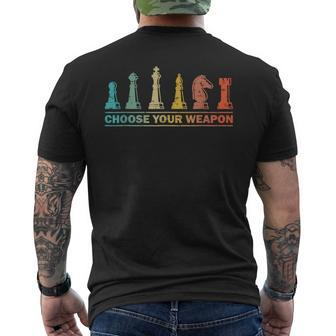 Choose Your Weapon Chess For Chess Lover Men's T-shirt Back Print - Seseable