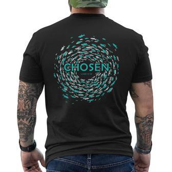 Chosen Jesus' Miracle Of The Fish In Bible Against Current Men's T-shirt Back Print | Mazezy DE