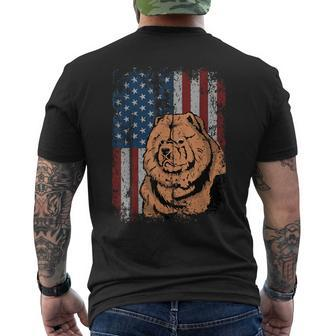 Chow Chow American Flag Patriotic Chow Chow Owner Men's T-shirt Back Print - Monsterry UK