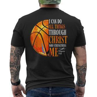 Christian Basketball I Can Do All Things Through Christ Men's T-shirt Back Print - Thegiftio UK
