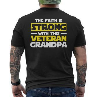 Christian Fathers Day The Faith Is Strong With This Veteran Men's T-shirt Back Print - Thegiftio UK